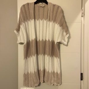 Loft Outlet oversize short sleeve color block cardigan—like new!